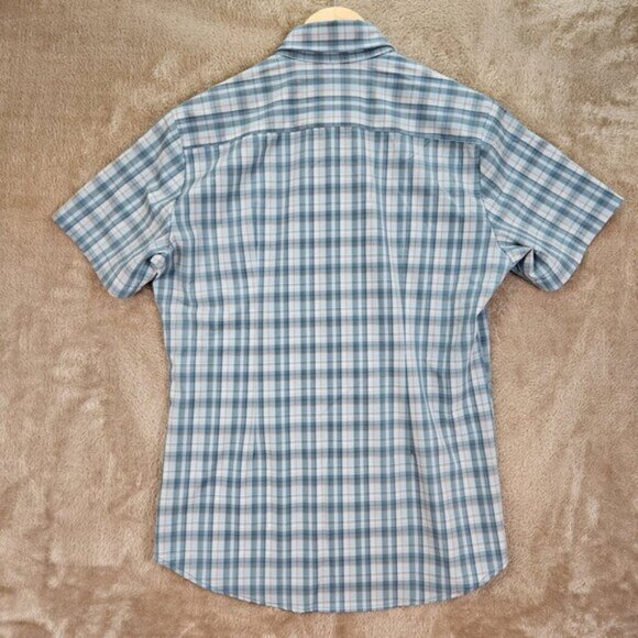Made in America Mizzen + Main Shirt Trim Fit Short Sleeve Button-Down Men's Sz M - Picture 3 of 10